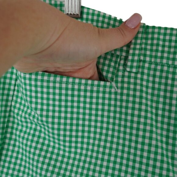 EUC Talbots‎ Green Gingham Perfect Skimmer Cropped Pants Size 8 - Picture 9 of 13